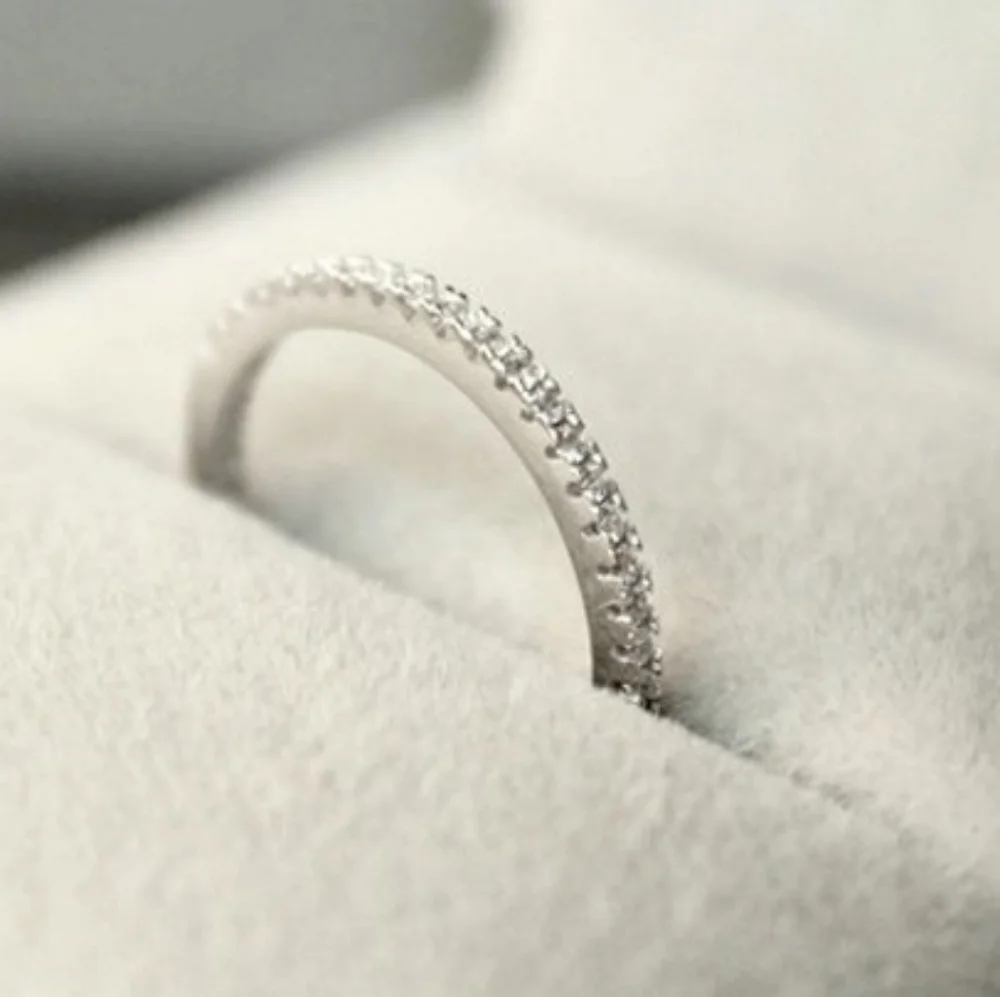 NEW 925‎ Sterling Silver Dainty Sapphire Engagement Wedding Band Ring